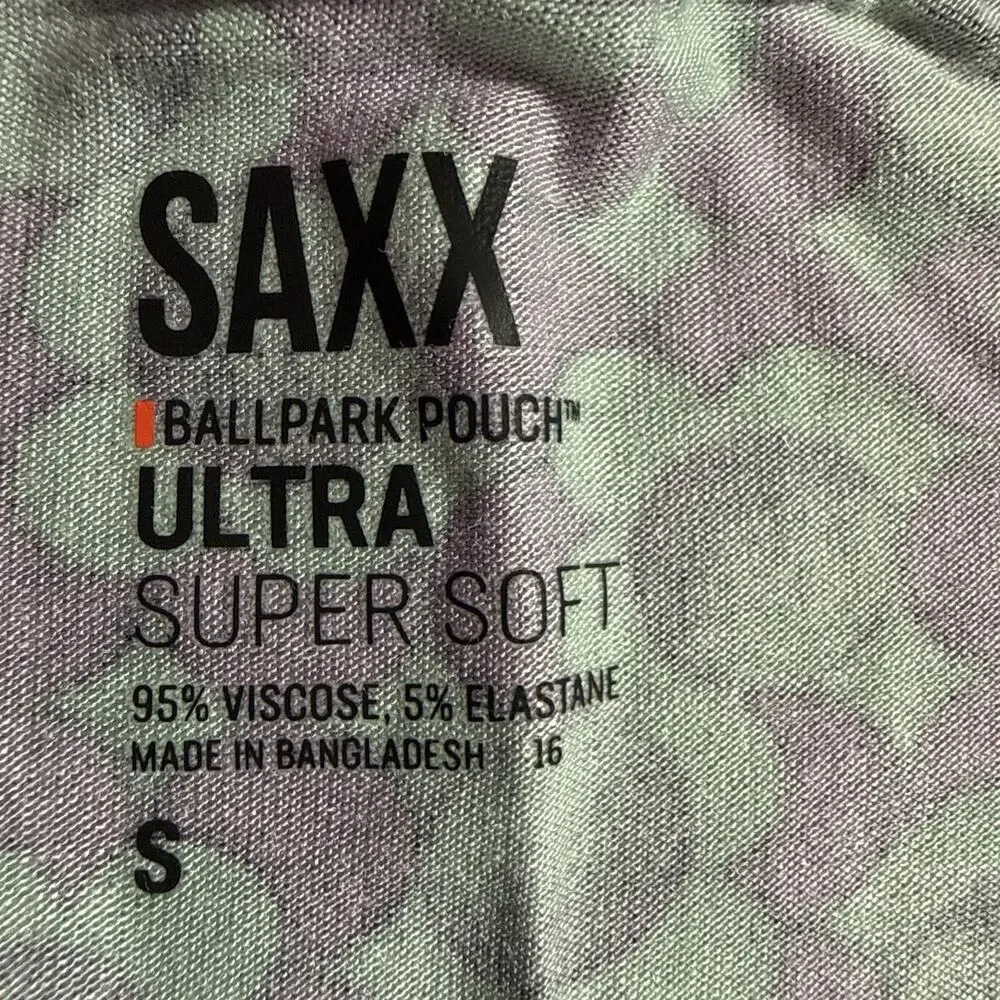 SAXX Boxer Briefs Men Small Green Golf Ball Print Ultra Super Soft NWT